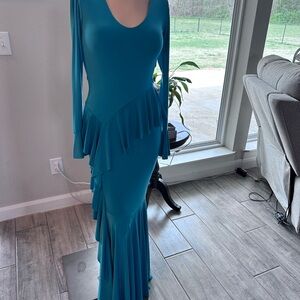 Elegant Teal Evening Gown